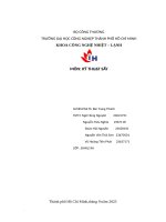 IUH | KHOA CÔNG NGHỆ NHIỆT – LẠNH | MÔN: KỸ THUẬT SẤY