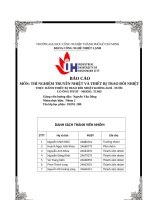 IUH | BÁO CÁO THÍ NGHIỆM TRUYỀN NHIỆT VÀ THIẾT BỊ TRAO ĐỔI NHIỆT | THỰC HÀNH THIẾT BỊ TRAO ĐỔI NHIỆT KHÔNG KHÍ - NƯỚC CÓ ỐNG PITOT - MODEL T134D