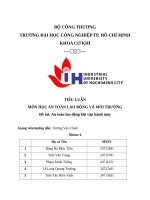 IUH | TIỂU LUẬN AN TOÀN LAO ĐỘNG VÀ MÔI TRƯỜNG | An toàn lao động khi vận hành máy 
