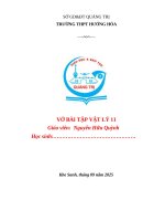 Vở bài tập vật lý 11 kì 1