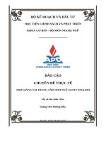 Báo cáo chuyên Đề thực tế trợ giảng tại trung tâm anh ngữ scots english