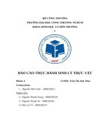 Báo cáo thực hành sinh lý thực vật