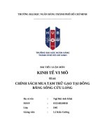 Tiểu luận môn kinh tế vi mô Đề tài chính sách mua tạm trữ gạo tại Đồng bằng sông cửu long