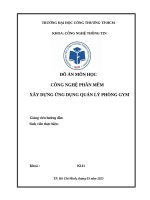 Đồ Án môn học công nghệ phần mềm xây dựng Ứng dụng quản lý phòng gym