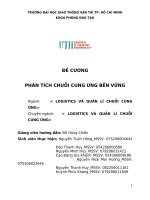 Đề cương phân tích chuỗi cung Ứng bền vững
