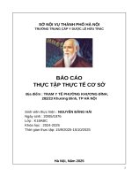 Báo cáo thực tập thực tế cơ sở Địa Điểm  trạm y tế phường khương Đình, 28223 khương Đình, tp hà nội