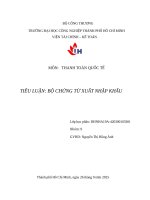 IUH | Tiểu luận THANH TOÁN QUỐC TẾ | BỘ CHỨNG TỪ XUẤT NHẬP KHẨU