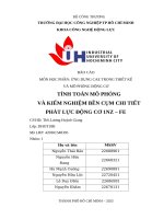 IUH | BÁO CÁO ỨNG DỤNG CAE TRONG THIẾT KẾ VÀ MÔ PHỎNG ĐỘNG CƠ TÍNH TOÁN MÔ PHỎNG VÀ KIẾM NGHIỆM BỀN CỤM CHI TIẾT PHÁT LỰC ĐỘNG CƠ 1NZ – FE