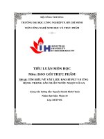 IUH | TIỂU LUẬN MÔN HỌC BAO GÓI THỰC PHẨM | TÌM HIỂU VỀ VẬT LIỆU BAO BÌ PET VÀ ỨNG DỤNG TRONG SẢN XUẤT NƯỚC NGỌT CÓ GA