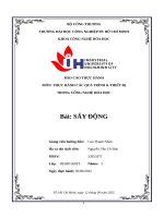 IUH | BÁO CÁO THỰC HÀNH THỰC HÀNH CÁC QUÁ TRÌNH & THIẾT BỊ TRONG CÔNG NGHỆ HÓA HỌC | SẤY ĐỘNG