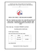IUH | BÁO CÁO THỰC TẬP DOANH NGHIỆP | ĐÁNH GIÁ CÔNG TÁC CHUYỂN QUYỀN SỬ DỤNG ĐẤT TẠI PHƯỜNG CAM PHÚ THÀNH  PHỐ CAM RANH – TỈNH KHÁNH HÒA GIAI ĐOẠN  2022 – 2024