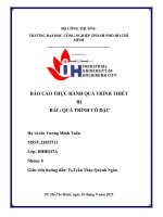IUH | BÁO CÁO THỰC HÀNH Thực Hành Quá trình và Thiết bị hóa học | Quá trình cô đặc