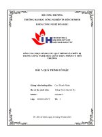 IUH | BÁO CÁO THỰC HÀNH CÁC QUÁ TRÌNH VÀ THIẾT BỊ TRONG CÔNG NGHỆ HÓA CHẤT THỰC PHẨM VÀ MÔI TRƯỜNG | QUÁ TRÌNH CÔ ĐẶC
