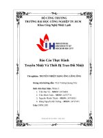 IUH | Báo Cáo Thực Hành Truyền Nhiệt Và Thiết Bị Trao Đổi Nhiệt | TRUYỀN NHIỆT DẠNG ỐNG LỒNG ỐNG