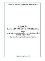 Báo cáo Đánh giá tác Động môi trường dự Án khu Đô thị nghi liên tại xã nghi liên thành phố vinh