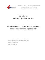 IUH - BÀI GIỮA KỲ QUẢN TRỊ ĐỔI MỚI - CÔNG TY LOGISTICS FASTMOVE – THÍCH ỨNG THƯƠNG MẠI ĐIỆN TỬ