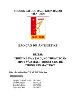 BÁO CÁO ĐỒ ÁN THIẾT KẾ ĐỀ TÀI: THIẾT KẾ VÀ VẬN DỤNG THUẬT TOÁN MPPT VÀO MẠCH BOOST CHO HỆ THỐNG PIN MẶT TRỜI