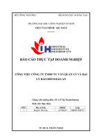 IUH - Báo cáo thực tập doanh nghiệp - Công việc Công ty TNHH Tư vấn quản lý và đại lý bảo hiểm Đại An