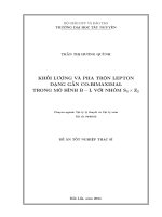 Khối lượng và pha trộn lepton dạng gần co bimaximal trong mô hình b l với nhóm s3 x z2