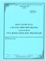 Báo cáo Đề xuất cấp gpmt của công ty tnhh xây dựng dịch vụ xăng dầu thành lợi
