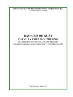 Báo cáo Đề xuất cấp giấy phép môi trường của nhà máy sản xuất găng tay thái hoà
