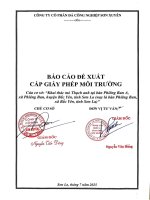 Báo cáo Đề xuất cấp giấy phép môi trường của cơ sở khai thác mỏ thạch anh tại bản phiêng ban a, xã phiêng ban, huyện bắc yên (nay là bản phiêng ban, xã bắc yên, tỉnh sơn la)