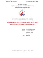 IUH - ĐỀ CƯƠNG KHÓA LUẬN TỐT NGHIỆP - THIẾT KẾ KHO LẠNH BẢO QUẢN CÀ PHÊ NHÂN THEO TIÊU CHUẨN XUẤT KHẨU, DUNG TÍCH 50M3