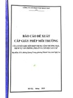 Báo cáo Đề xuất cấp giấy phép môi trường cơ sở khu hỗn hợp trung tâm thương mại dịch vụ văn phòng nhà Ở và căn hộ cao cấp