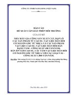 Báo cáo Đề xuất cấp gpmt của công ty tnhh nam liong (việt nam)