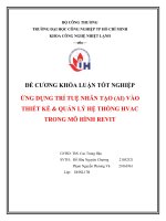 IUH - Đề cương Khóa luận tốt nghiệp - Ứng dụng trí tuệ nhân tạo vào thiết kế và quản lý hệ thống HVAC trong mô hình REVIT