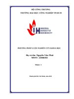 IUH - PHƯƠNG PHÁP LUẬN NGHIÊN CỨU KHOA HỌC - Các yếu tố ảnh hưởng đến chất lượng làm việc của người lao động tại thành phố Hồ Chí Minh.