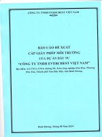 Báo cáo Đề xuất cấp gpmt của công ty tnhh evercrest việt nam