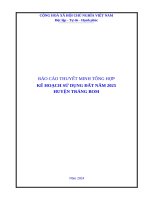 BÁO CÁO THUYẾT MINH KẾ HOẠCH SỬ DỤNG ĐẤT NĂM 2025HUYỆN TRẢNG BOM