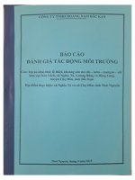 Báo cáo Đánh giá tác Động môi trường của dự Án khai thác lộ thiên khoáng sản mỏ chì   kẽm   mangan   sắt khu vực kéo lếch, xã nghĩa tá, lương bằng và bằng lăng, huyện chợ Đồn, tỉnh bắc kạn