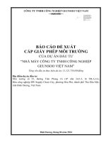 Báo cáo Đề xuất cấp phép môi trường của công ty tnhh công nghiệp geunsoo việt nam