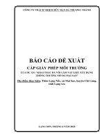 Báo cáo Đề xuất cấp giấy phép môi trường của dự Án khai thác Đá vôi làm vật liệu xây dựng thông thường mỏ Đá mai sao