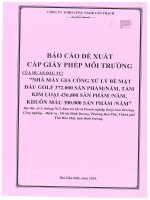 Báo cáo Đề xuất cấp gpmt của công ty tnhh công nghệ tân trạch