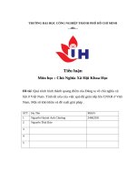 IUH - Tiểu luận Chủ Nghĩa Xã Hội Khoa Học - Quá trình hình thành quang điểm của Đảng ta về chủ nghĩa xã hội ở Việt Nam .Tính tất yếu của việc quá độ gián tiếp lên CNXH ở Việt Nam. Một số khó khăn và đề xuất giải pháp .