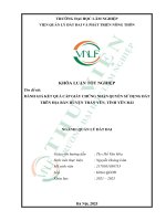 Đánh giá kết quả cấp giấy chứng nhận quyền sử dụng Đất trên Địa bàn huyện trấn yên, tỉnh yên bái