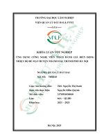 Ứng dụng công nghệ viễn thám Đánh giá biến Động nhiệt Độ bề mặt huyện thanh oai, thành phố hà nội