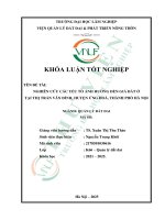 Nghiên cứu các yếu tố Ảnh hưởng Đến giá Đất Ở tại thị trấn vân Đình, huyện Ứng hòa, thành phố hà nội