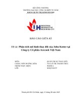 IUH - BÁO CÁO GIỮA KÌ QUẢN TRỊ SỰ THAY ĐỔI - Phân tích mô hình thay đổi của John Kotter tại Công ty Cổ phần Acecook Việt Nam
