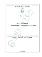 Đánh giá Ảnh hưởng của quy hoạch Đến giá Đất tại huyện lương sơn, tỉnh hòa bình