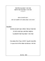 ĐÁNH GIÁ KẾT QUẢ PHẪU THUẬT NỘI SOI TUYẾN GIÁP QUA ĐƯỜNG MIỆNG TẠI BỆNH VIỆN ĐẠI HỌC Y HÀ NỘI