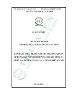 Đánh giá thực trạng chuyển nhượng quyền sử dụng Đất nông nghiệp của hộ gia Đình, cá nhân tại huyện thanh oai, thành phố hà nội