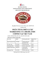 IUH - Tiểu luận MKT căn bản - Phân tích chiến lược MKT của chuỗi Coffee tại Việt Nam