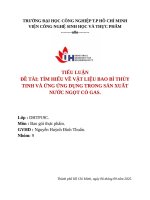 IUH - TIỂU LUẬN Bao gói thực phẩm - TÌM HIỂU VỀ VẬT LIỆU BAO BÌ THỦY TINH VÀ ỨNG ỨNG DỤNG TRONG SẢN XUẤT NƯỚC NGỌT CÓ GAS.