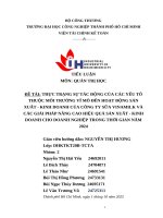 IUH - TIỂU LUẬN QUẢN TRỊ HỌC - THỰC TRẠNG SỰ TÁC ĐỘNG CỦA CÁC YẾU TỐ THUỘC MÔI TRƯỜNG VĨ MÔ ĐẾN HOẠT ĐỘNG SẢN XUẤT - KINH DOANH CỦA CÔNG TY SỮA VINAMILK VÀ CÁC GIẢI PHÁP NÂNG CAO HIỆU QUẢ SẢN XUẤT - KINH DOANH CHO DOANH NGHIỆP TRONG THỜI GIAN NĂM 2024