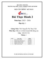 IUH - Bài thực hành 2 - Đầu tư và kinh doanh BĐS