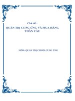 TIỂU LUẬN - quản trị chuỗi cung ứng - ĐỀ TÀI  - QUẢN TRỊ CUNG ỨNG VÀ MUA HÀNG TOÀN CẦU